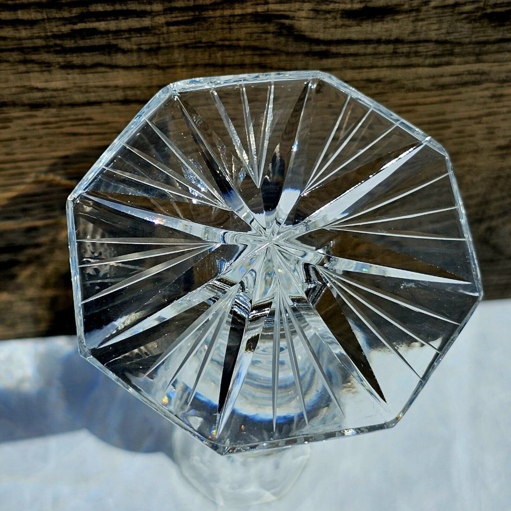 American Cut Crystal Eleanor Candlestick Candleholder stars American Brilliant - Picture 6 of 9